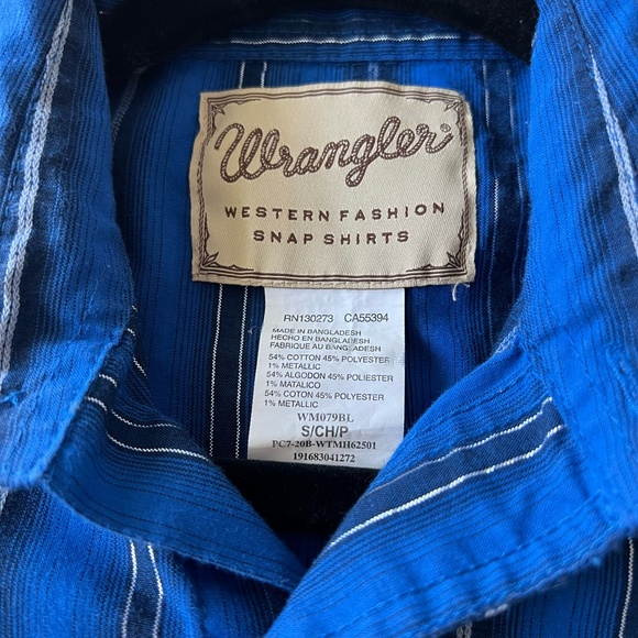 Wrangler Men's Western Fashion Snap Shirt With Metallic Stripes Size Small - Picture 3 of 6
